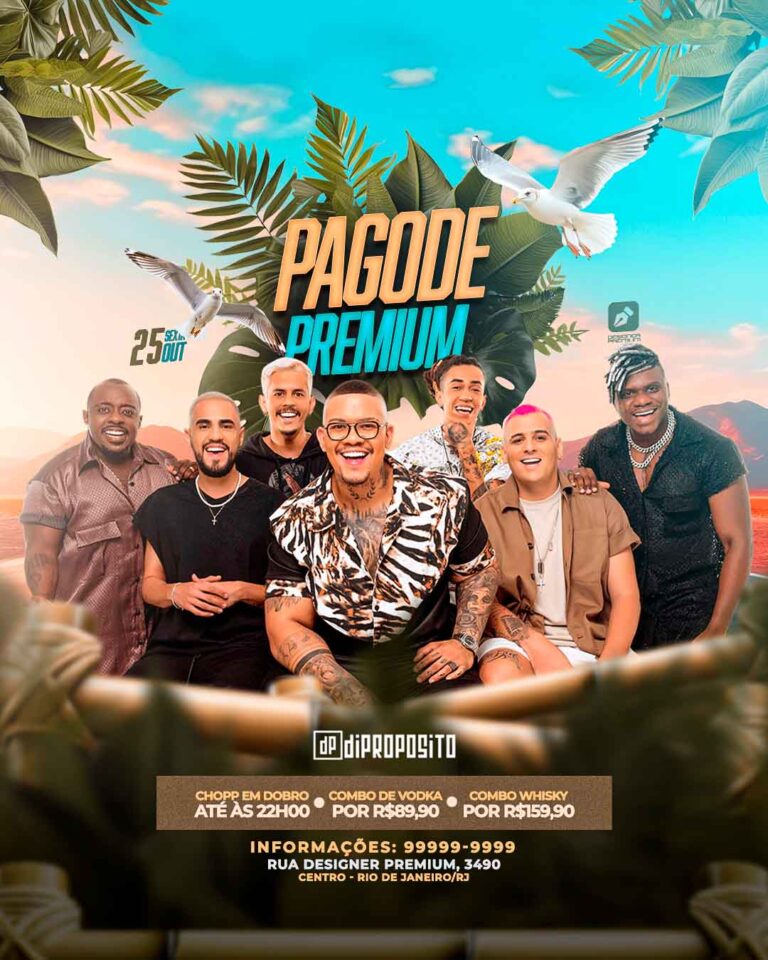 PSD FLYER FREE - TEMPLATE - CANVA - FREEPIK - DESIGNI - DESIGNER - SUNSET - PRAIA - PAGODE PREMIUM - SAMBA - REGGAE - EVENTO