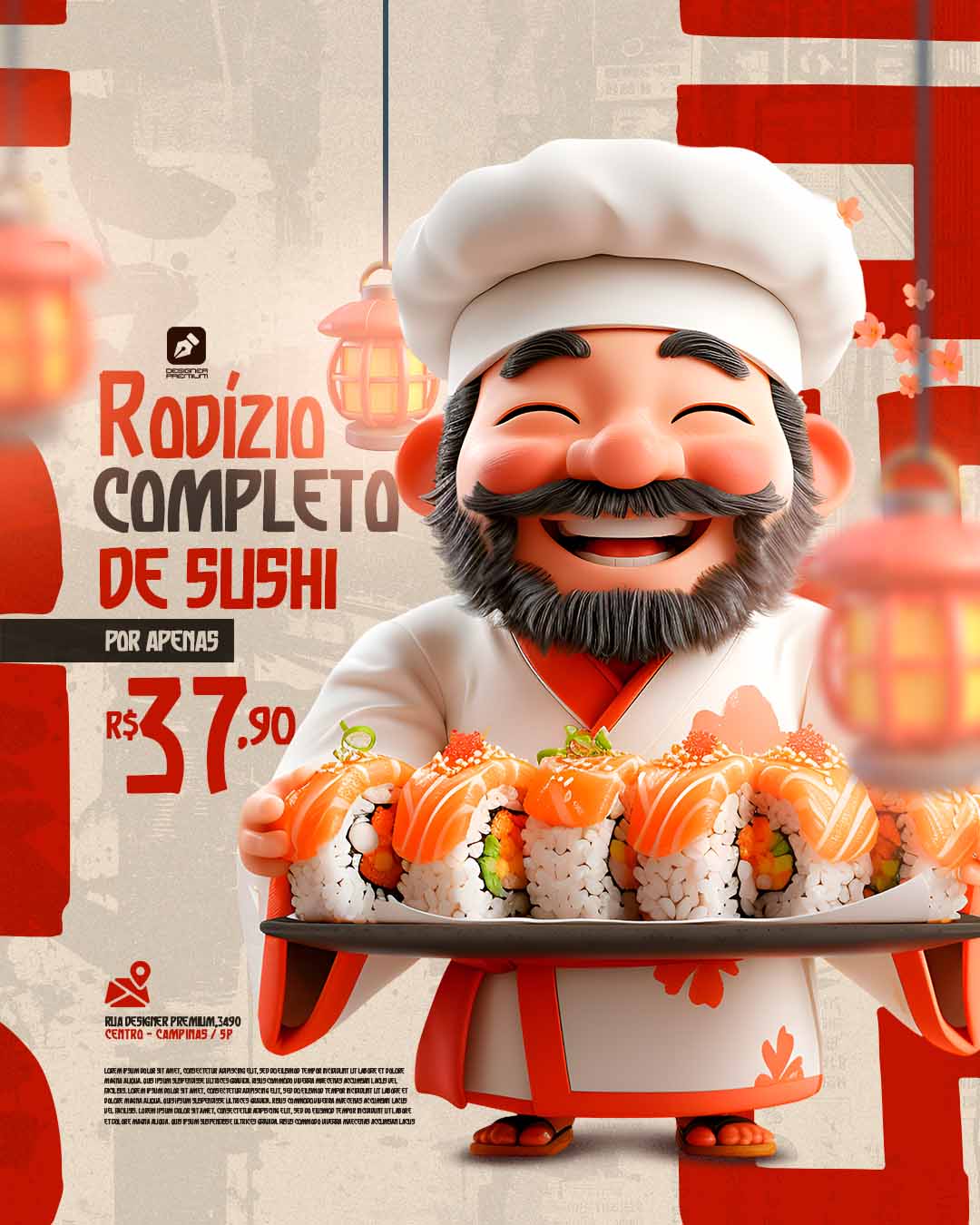 PSD FLYER FREE - TEMPLATE - CANVA - FREEPIK - DESIGNI - DESIGNER - SUSHI - JAPA - RODIZIO - OFERTA DA SEMANA - SUPERMERCADO - IFOOD - DELIVERY - SOCIAL MEDIA