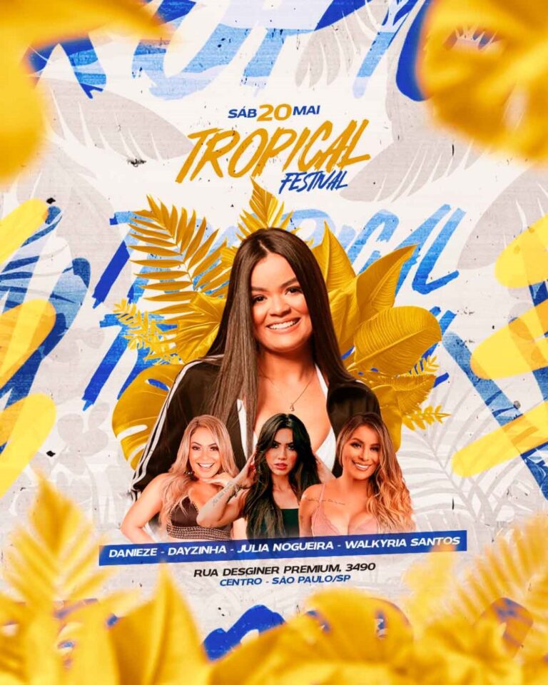 PSD FLYER FREE - TEMPLATE - CANVA - FREEPIK - DESIGNI - DESIGNER - TROPICAL FESTIVAL - SUNSET - SUMMER - PRAIA - CARNAVAL - BLOQUINHO - FOLIA - PAGODE - EVENTOS