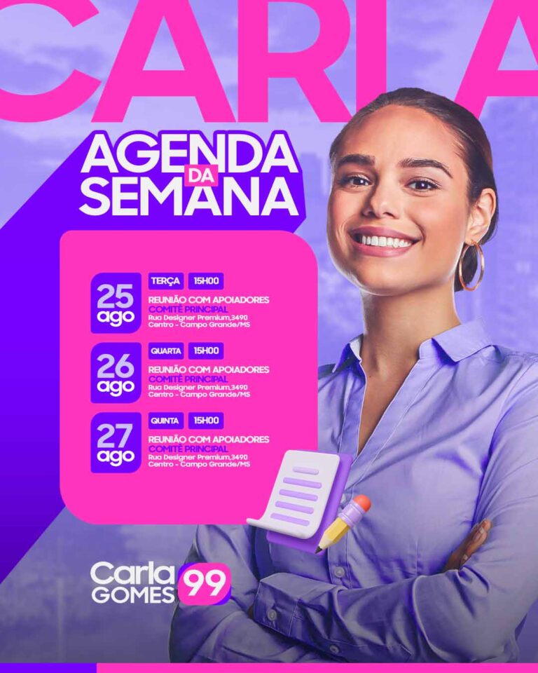 PSD FLYER FREE - TEMPLATE - CANVA - FREEPIK - DESIGNI - DESIGNER - VEREADORA - POLITICA - POLITICO - ELEIÇÃO - AGENDA DA SEMANA - SOCIAL MEDIA