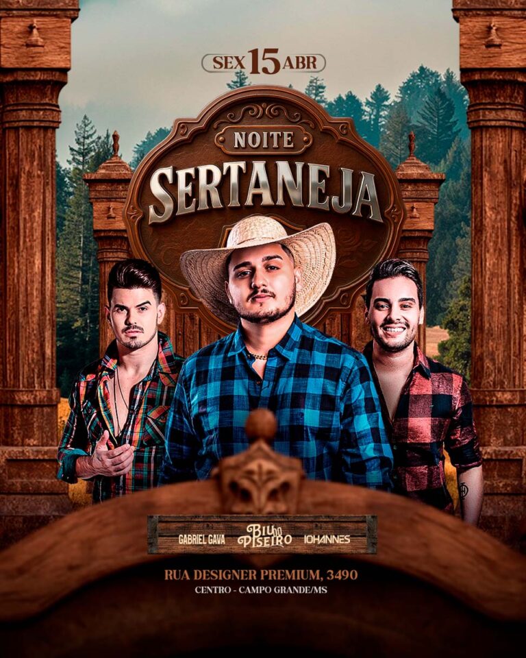 PSD FLYER FREE - TEMPLATE - CANVA - NOITE SERTANEJA