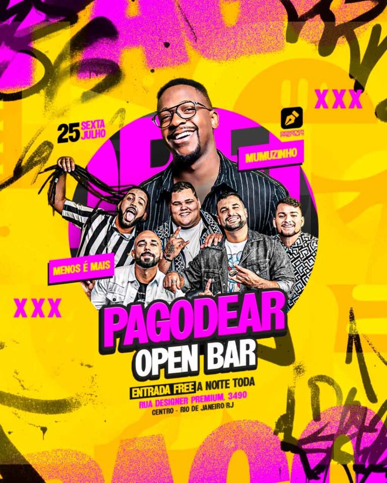 PSD FLYER FREE - TEMPLATE - CANVA - PAGODE - OPEN BAR
