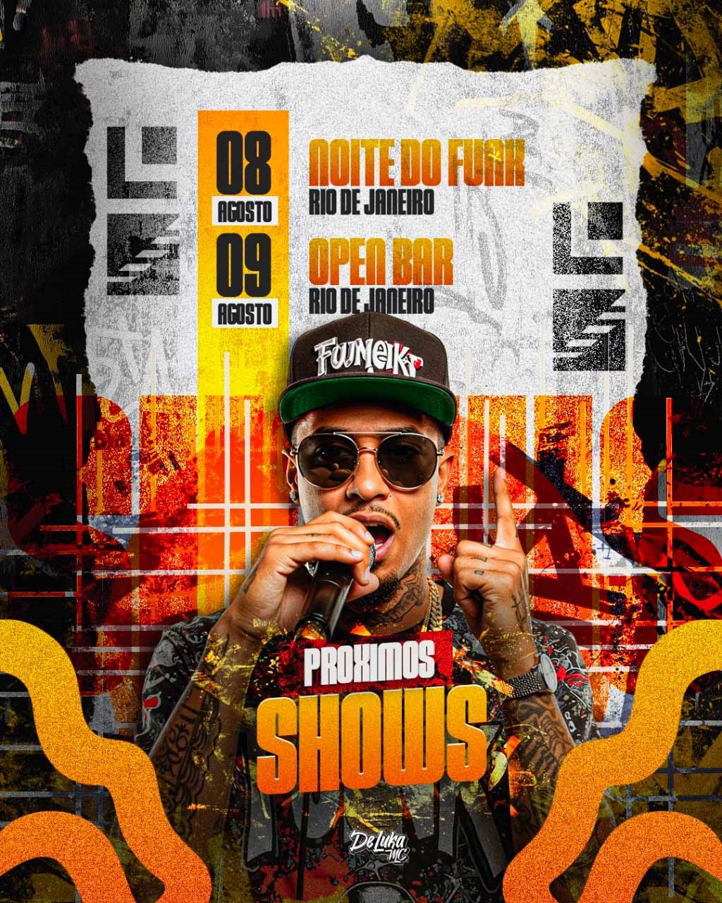 PSD FLYER FREE - TEMPLATE - CANVA - FREEPIK - DESIGNI - DESIGNER - AGENDA SHOWS - AGENDA SEMANAL - PROXIMOS SHOWS - CONTRATE - TRAP - MC -DJ - EVENTOS 2