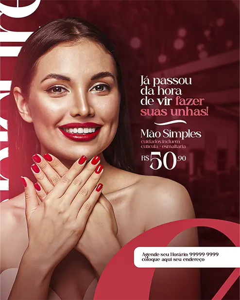 PSD FLYER FREE - TEMPLATE - CANVA - FREEPIK - DESIGNI - DESIGNER - MANICURE - ESTÉTICA - UNHAS - MULHER - SOCIAL MEDIA