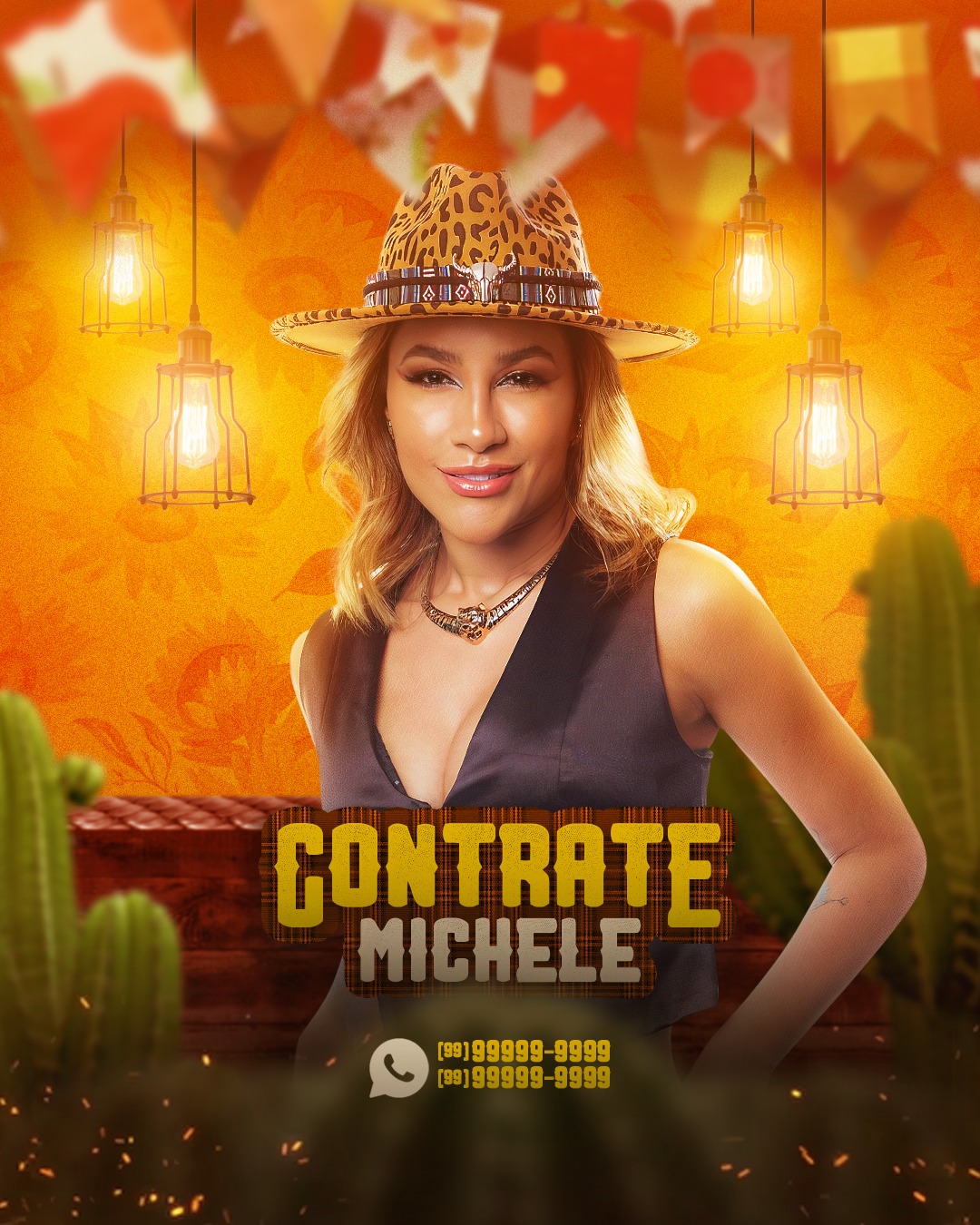 PSD FLYER FREE - TEMPLATE - CANVA - FREEPIK - DESIGNI - DESIGNER - PSD CONTRATE MICHELE FESTA JUNINA- SÃO JOÃO - CONTRATE - EVENTOS