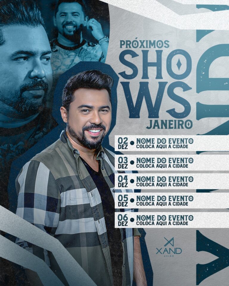 PSD FLYER FREE - TEMPLATE - CANVA - FREEPIK - DESIGNI - DESIGNER - PSD PRÓXIMOS SHOWS - AGENDA - EVENTOS