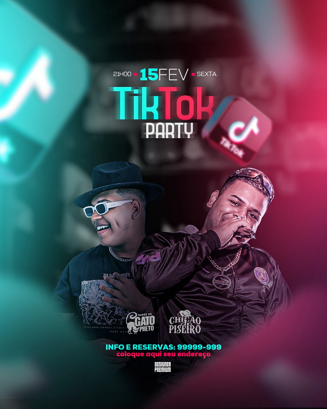 PSD FLYER FREE - TEMPLATE - CANVA - FREEPIK - DESIGNI - DESIGNER - PSD TIKTOK PARTY- EVENTOS