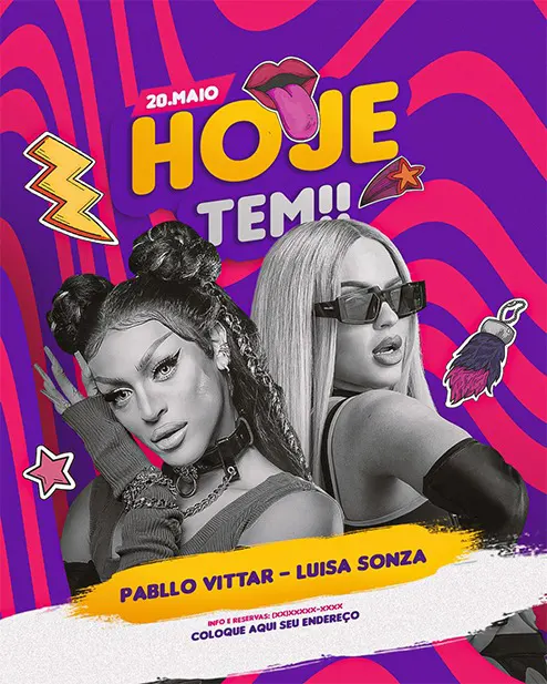 PSD FLYER FREE - TEMPLATE - CANVA - FREEPIK - DESIGNI - DESIGNER - AGENDA SEMANAL - CONTRATE - PROXIMOS SHOWS - HOJE TEM - POP - TRAP - MC -DJ - FUNK - EVENTO