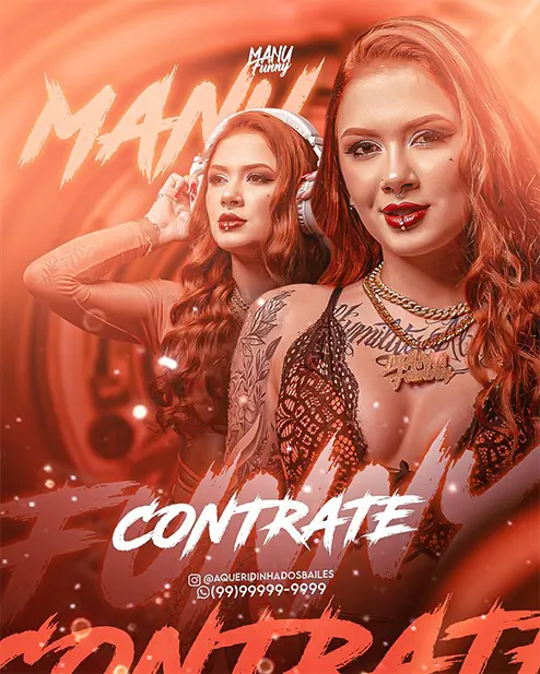 PSD FLYER FREE - TEMPLATE - CANVA - FREEPIK - DESIGNI - DESIGNER - AGENDA SEMANAL - CONTRATE - PROXIMOS SHOWS - MANU - TRAP - MC -DJ - FUNK - EVENTO
