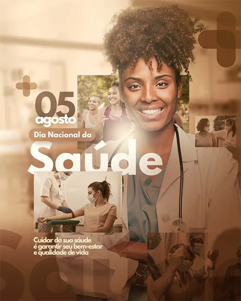 PSD FLYER FREE - TEMPLATE - CANVA - FREEPIK - DESIGNI - DESIGNER - DIA NACIONAL DA SAUDE - MEDICO - CLINICA - SOCIAL MEDIA