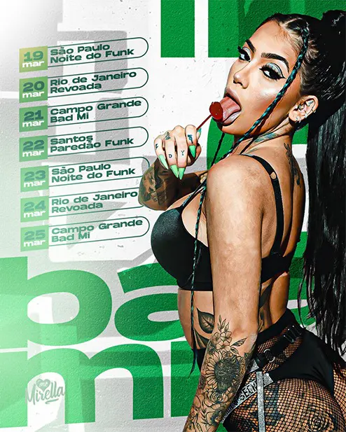 PSD FLYER FREE - TEMPLATE - CANVA - FREEPIK - DESIGNI - DESIGNER - MIRELLA - AGENDA SEMANAL - CONTRATE - PROXIMOS SHOWS - FUNK - TRAP - LOUNGER - PUB - MC - DJ - EVENTOS