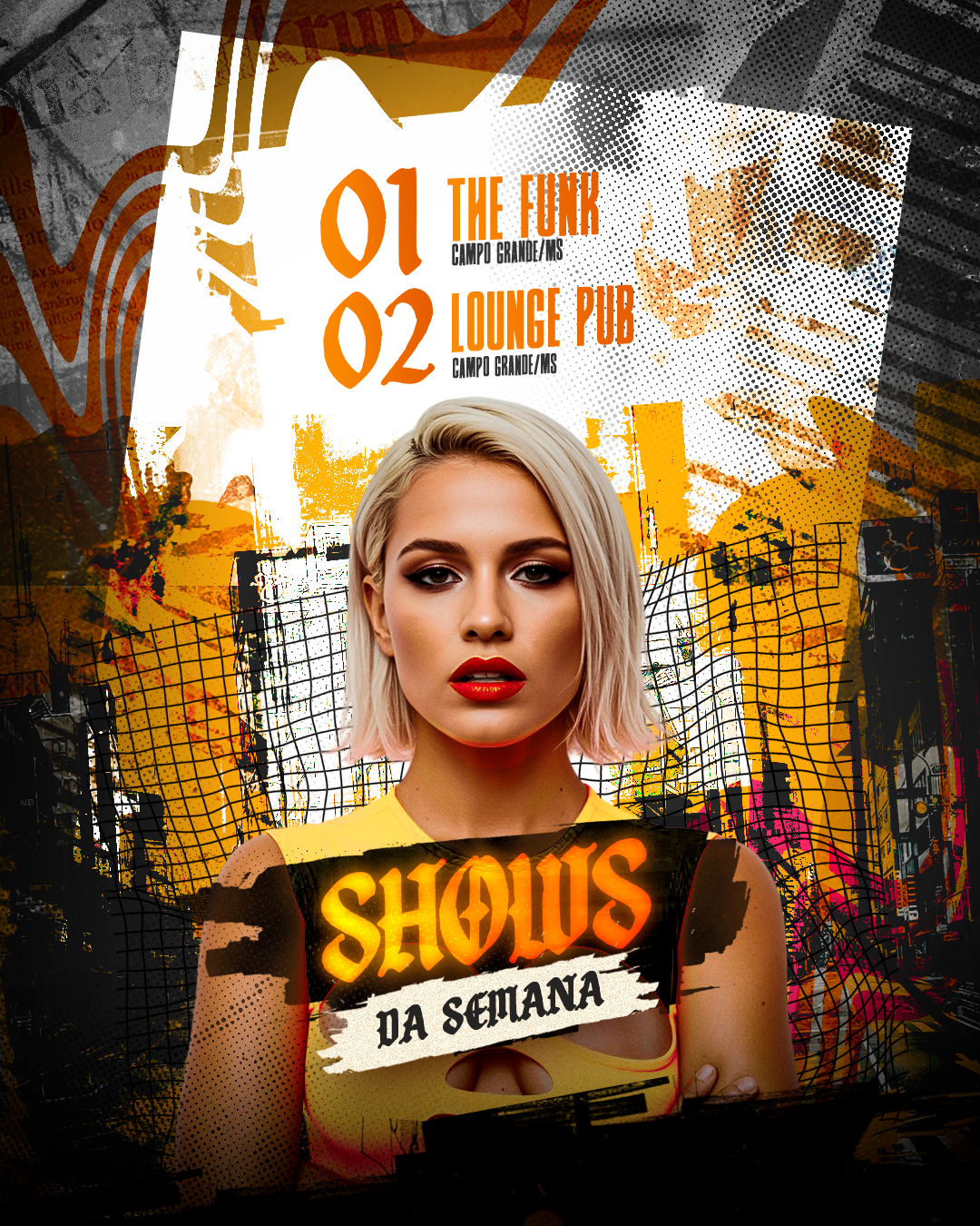 PSD FLYER FREE - TEMPLATE - CANVA - FREEPIK - DESIGNI - DESIGNER - SHOWS DA SEMANA - AGENDA SEMANAL - CONTRATE - PROXIMOS SHOWS - DJ - MC - EVENTOS