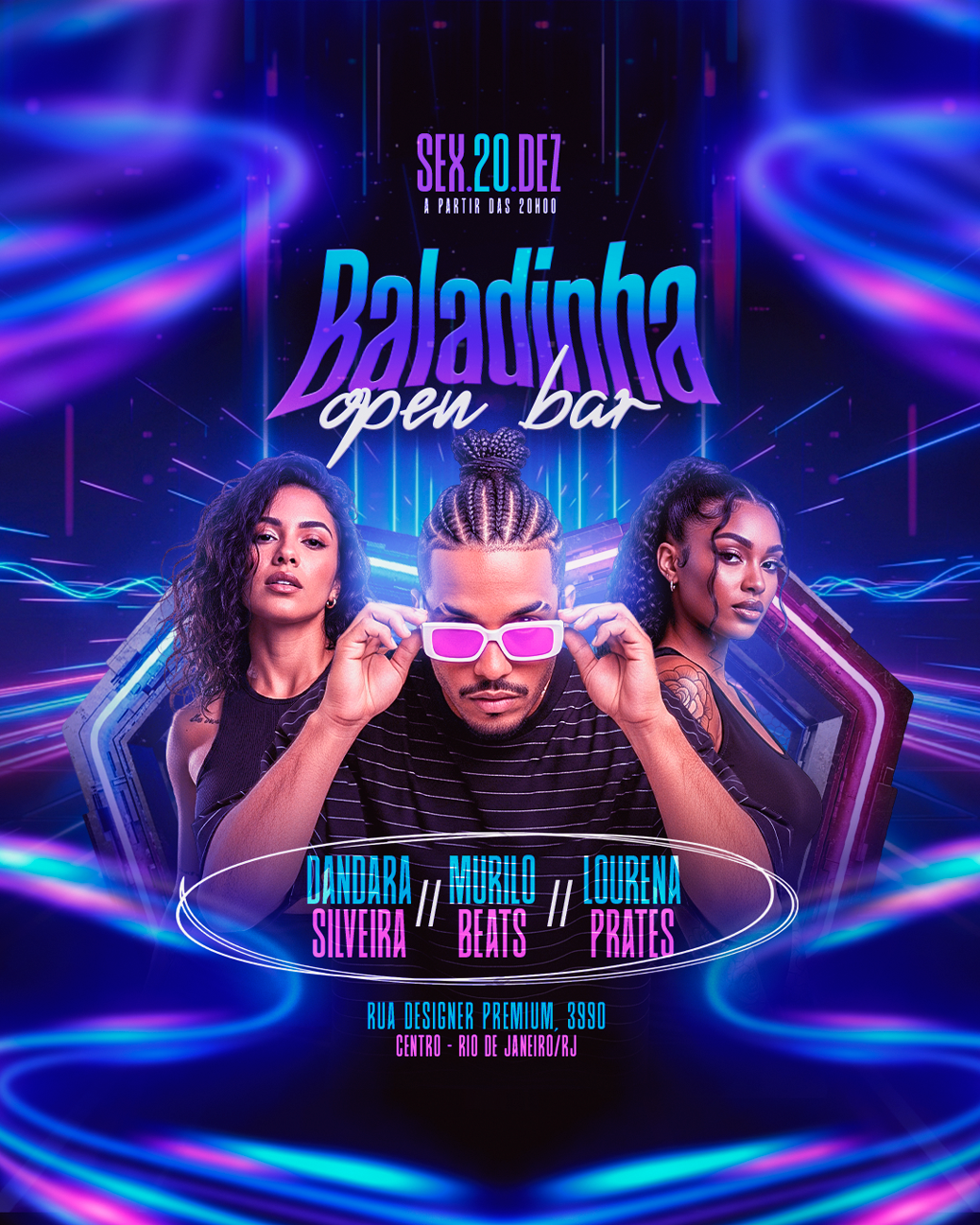 PSD FLYER FREE - TEMPLATE - CANVA - FREEPIK - DESIGNI - DESIGNER - BALADINHA OPEN BAR - FUNK - ELETRONICO - BALADA - PUB - LOUNGER - EVENTOS
