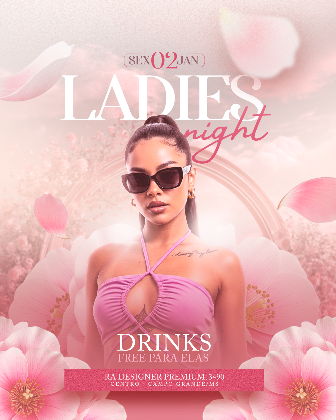 PSD FLYER FREE - TEMPLATE - CANVA - FREEPIK - DESIGNI - DESIGNER - LADIES NIGHT - SUNSET PAGODINHO - SUMMER - BEACH - PRAIA - LUAL - PAGODE - EVENTOS