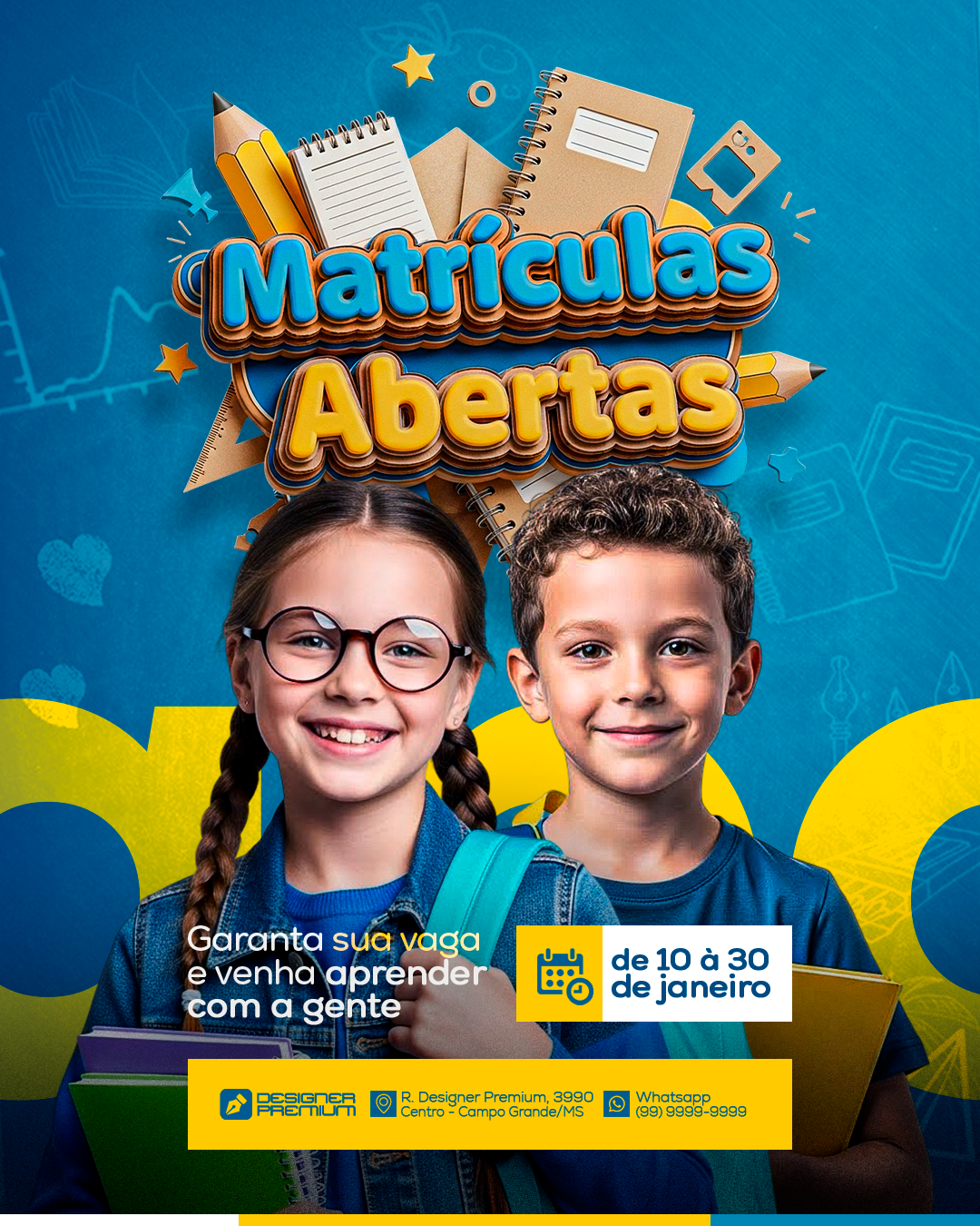 PSD FLYER FREE - TEMPLATE - CANVA - FREEPIK - DESIGNI - DESIGNER - MATRICULAS ABERTAS - VOLTAS AS AULAS - ESCOLA - INFANTIL - MEDIA SOCIAL - SOCIAL MEDIA 2