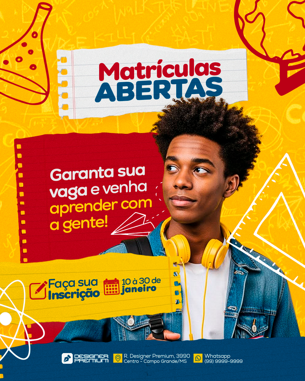 PSD FLYER FREE - TEMPLATE - CANVA - FREEPIK - DESIGNI - DESIGNER - UNIVERSIDADE - FACULDADE - MATRICULAS ABERTAS - VOLTAS AS AULAS - ESCOLA - INFANTIL - MEDIA SOCIAL - SOCIAL MEDIA