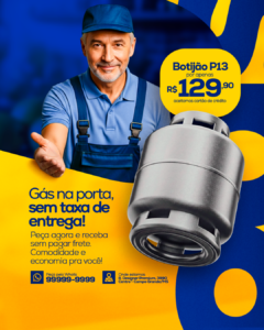 PSD FLYER FREE - TEMPLATE - CANVA - FREEPIK - DESIGNI - DESIGNER - GÁS - SUPERMERCADO - ENTREGA - PRESTAÇÃO DE SERVICO - MEDIA SOCIAL - SOCIAL MEDIA