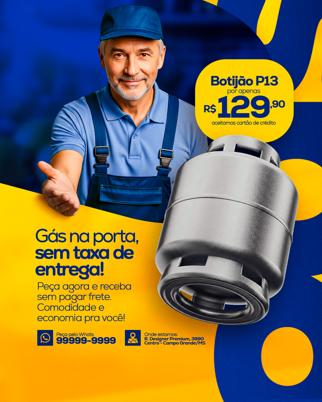 PSD FLYER FREE - TEMPLATE - CANVA - FREEPIK - DESIGNI - DESIGNER - GÁS - SUPERMERCADO - ENTREGA - PRESTAÇÃO DE SERVICO - MEDIA SOCIAL - SOCIAL MEDIA